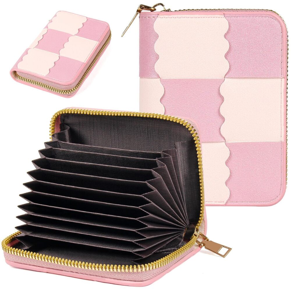 7296 Credit Card Wallet RFID Card Case Wallet Zipper Card Cases Holder